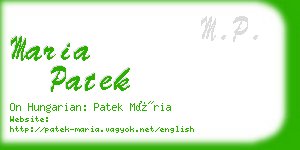 maria patek business card